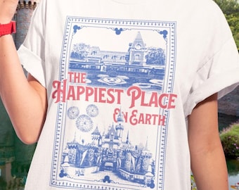 The Happiest Place on Earth Vintage Style Graphic T-Shirt