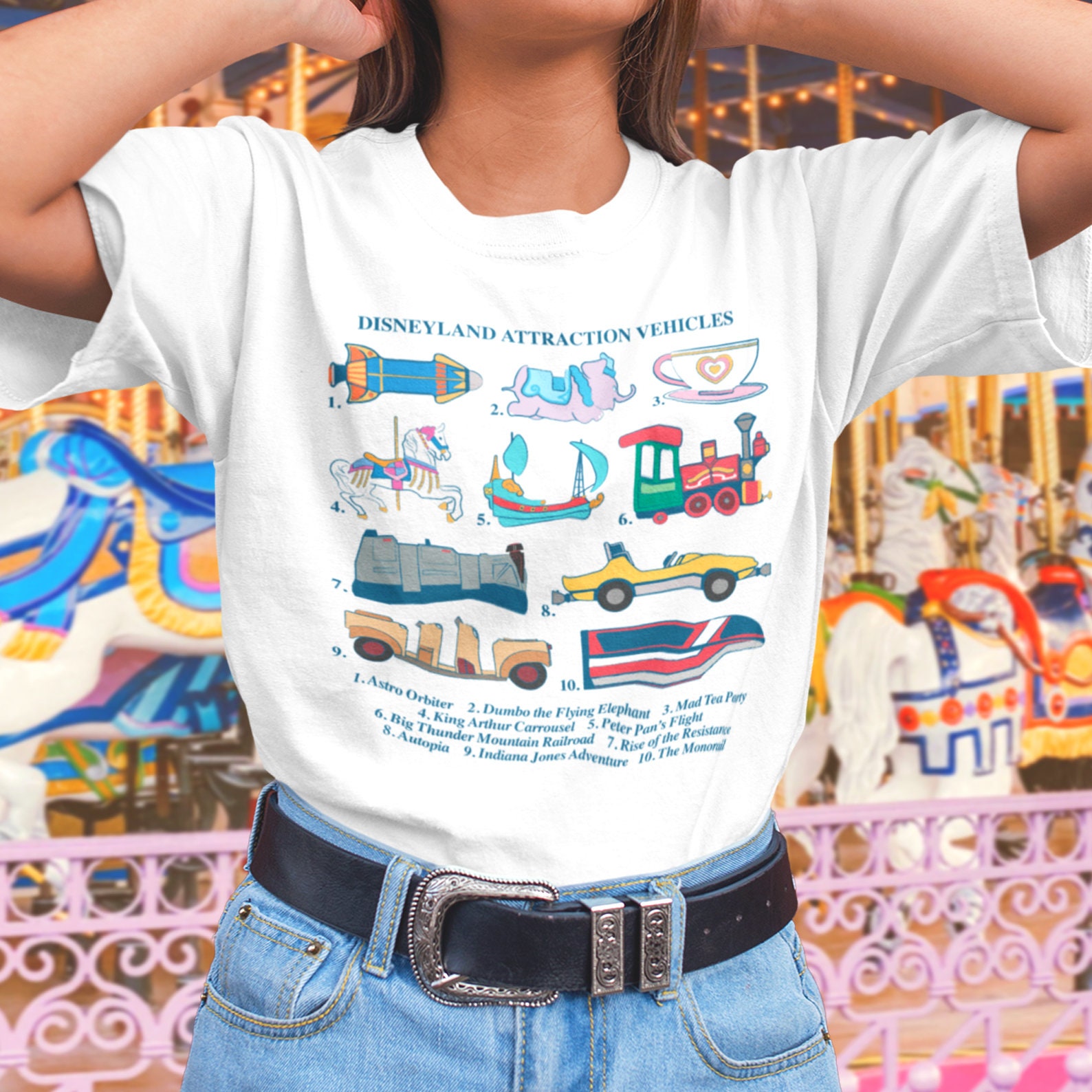 ☆Disneyland限定☆DLR アトラクション柄Tシャツ ☆Disneyland限定☆DLR アトラクション柄Tシャツ