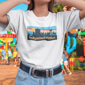 Hollywood Studios Skyline Retro Stijl T-Shirt