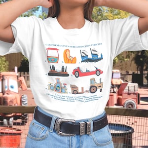 California Adventure Attraction Vehicles T-Shirt