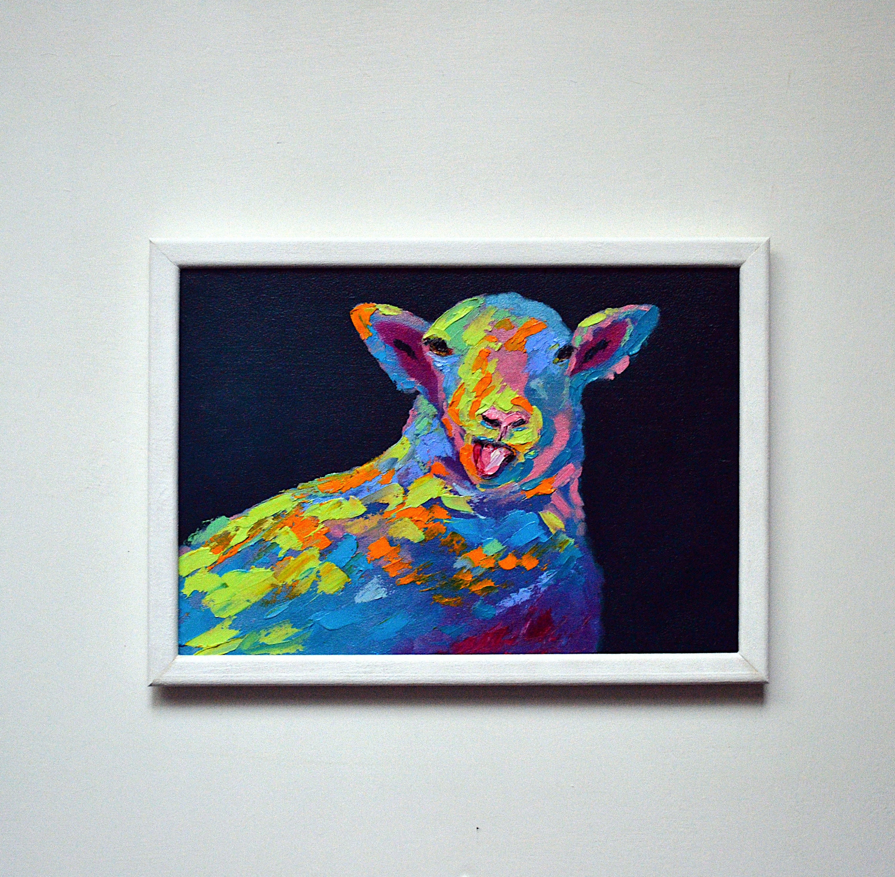 Sheep painting original Abstract painting Farm animals oil | Etsy