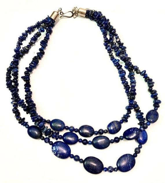 Vintage Lapis Lazuli Necklace // Handmade Necklace