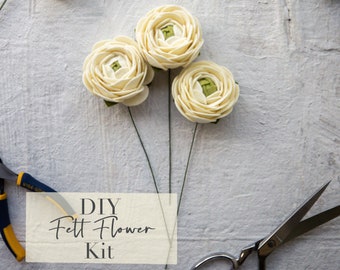 Kit DIY fleur de renoncule en feutre