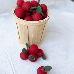 Handmade Wool Felt Apple: Floral Bouquet Accent