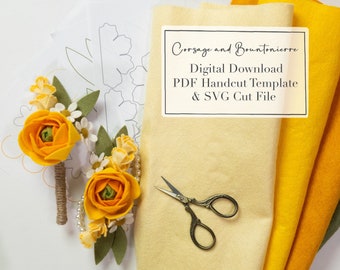 Corsage et Boutonnière Téléchargement numérique DIY Package