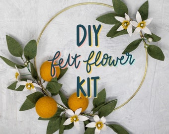 Orangenblüten Kranz Filz Blume DIY Kit