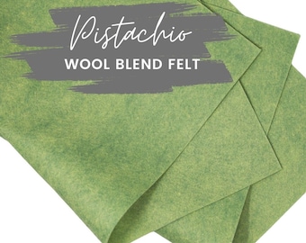 Pistachio Wool Blend Felt Sheet: DIY Craft Fabric