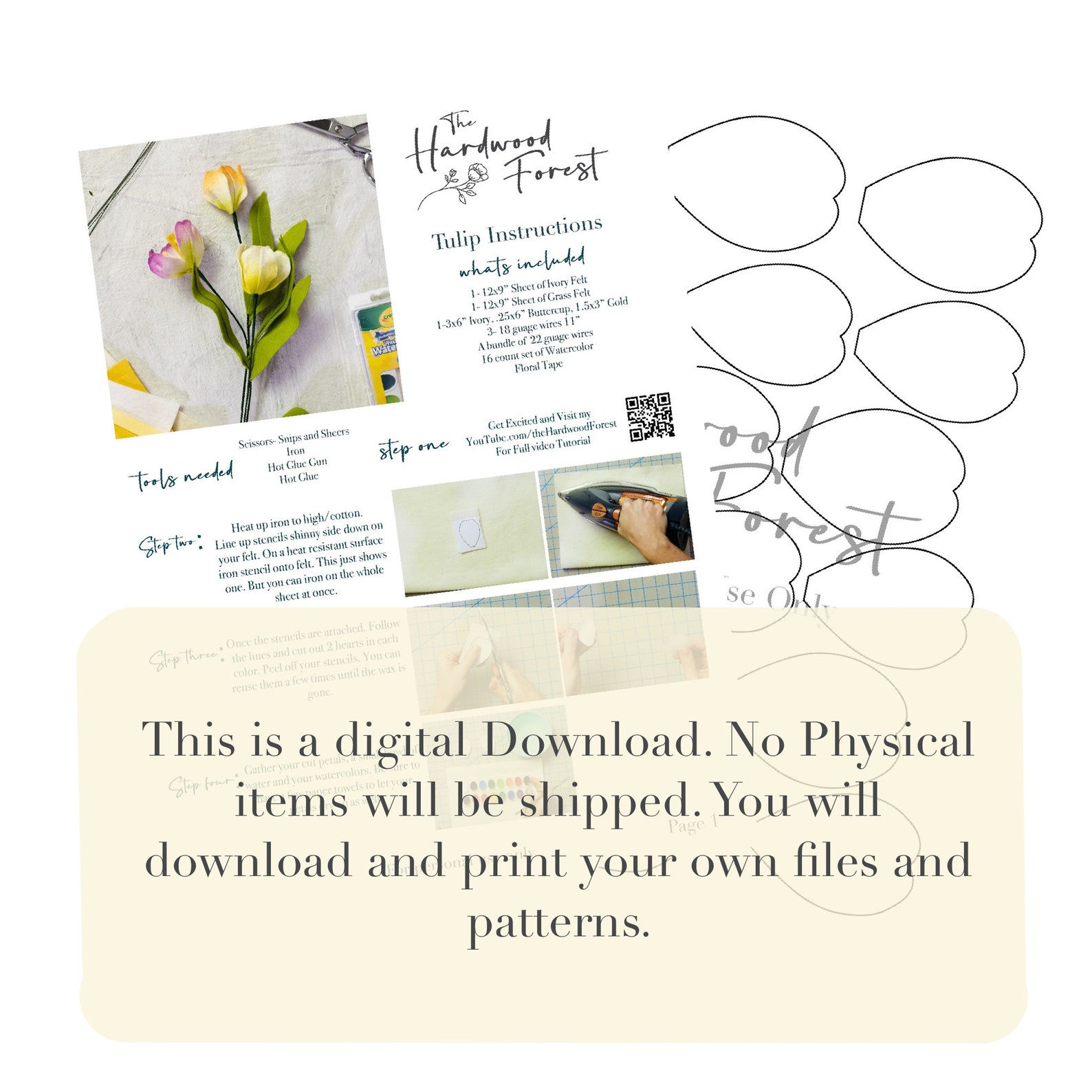 Tulip Digital Download PDF and SVG DIY Package - Etsy