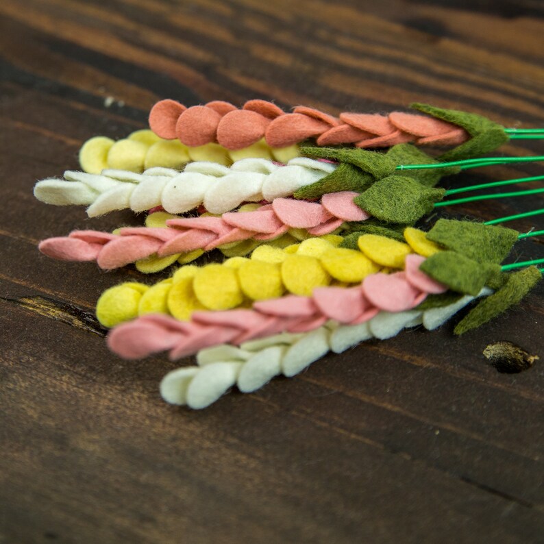 Felt Accent Flower Stem Felt Flowers Wedding Bouquet Create Etsy
