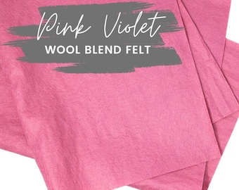 Pink Violet Wool Blend Felt Sheets: DIY Craft Fabric
