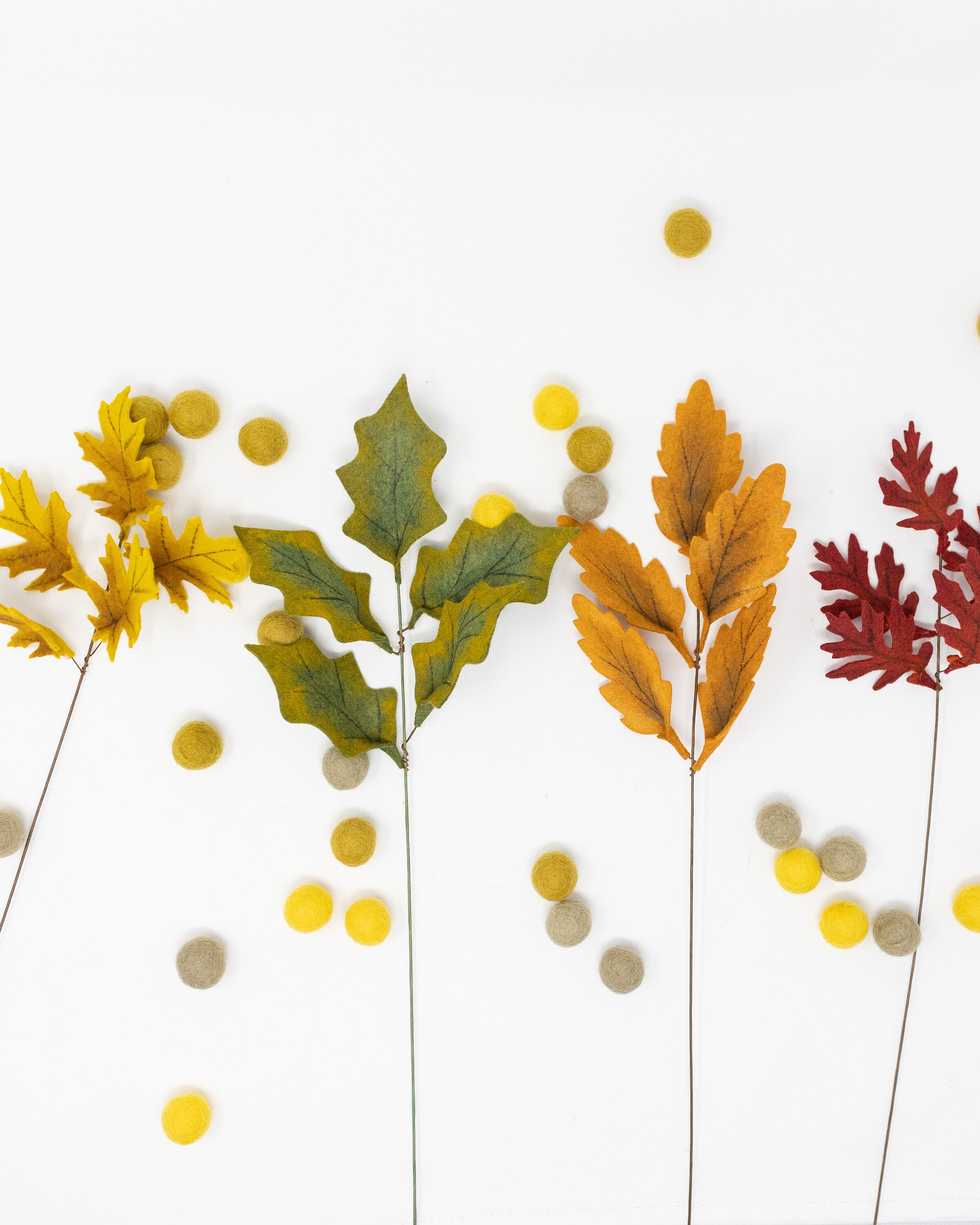 Leaf Felt Flower Stem Etsy