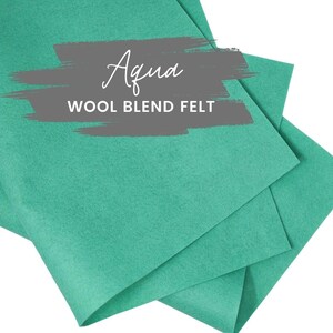 Aqua Wool Blend Felt Sheets: DIY Craft Fabric