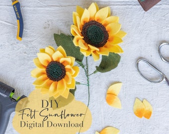 Sunflower and Bud Digital Download DIY Package