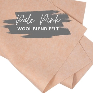 Pale Pink Wool Blend Felt Sheets: DIY Craft Fabric