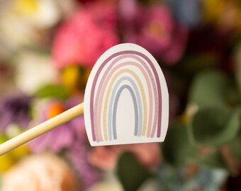 Hand-Drawn Rainbow Vinyl Sticker: Water-Resistant Decal