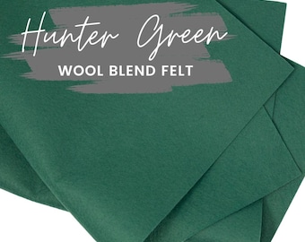 Hunter Green Wool Blend Felt Sheet: DIY Craft Fabric