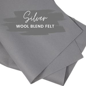 Silver Wool Blend Felt Sheets: Soft DIY Craft Fabric