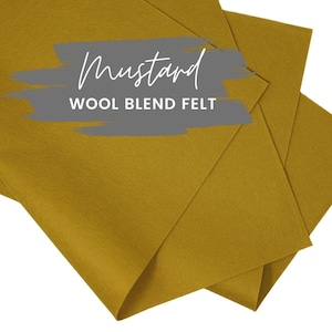 Mustard Wool Blend Felt Sheets: DIY Craft Fabric