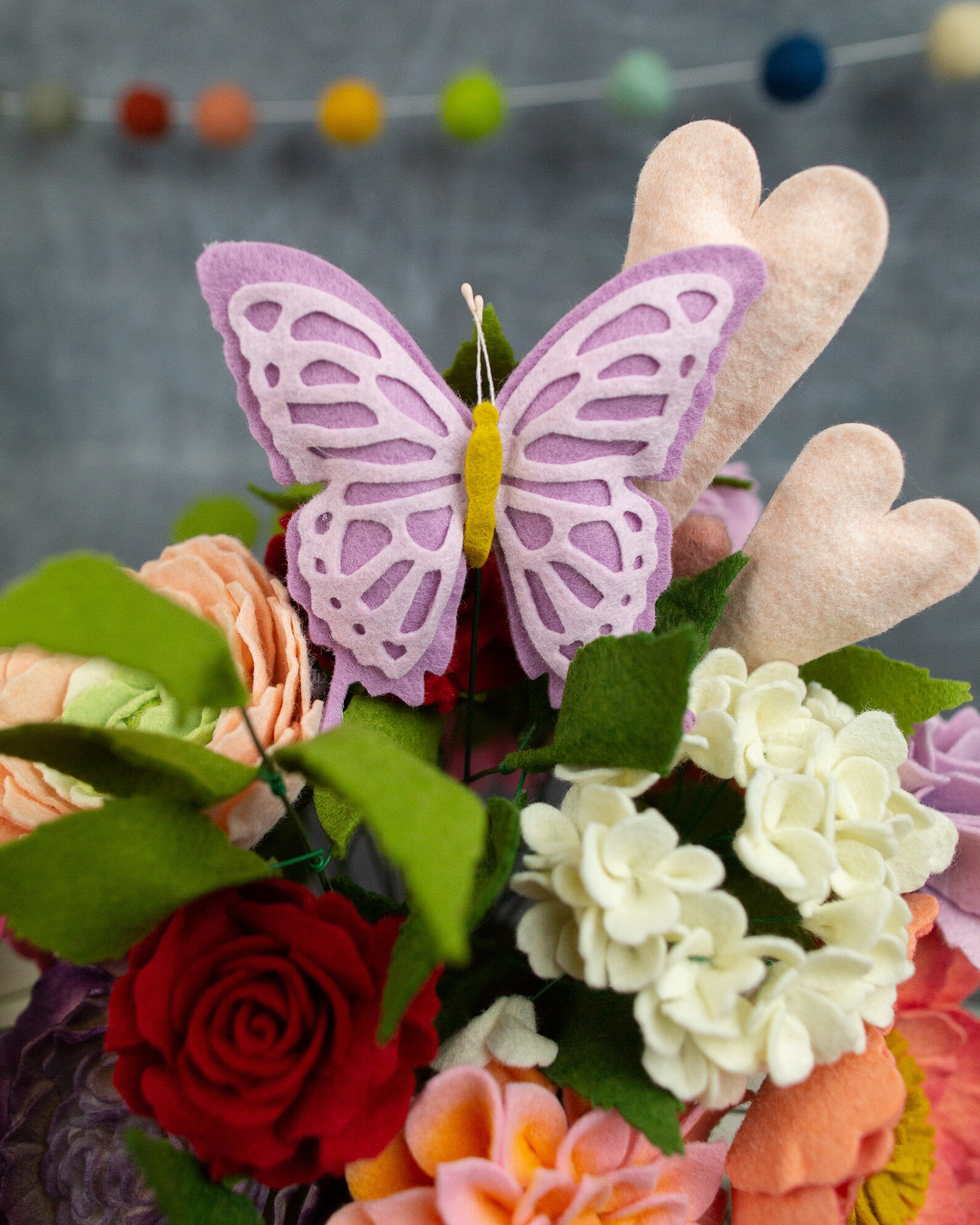 Butterfly Picks Felt Flowers Bouquet Picks Gift Felt Etsy