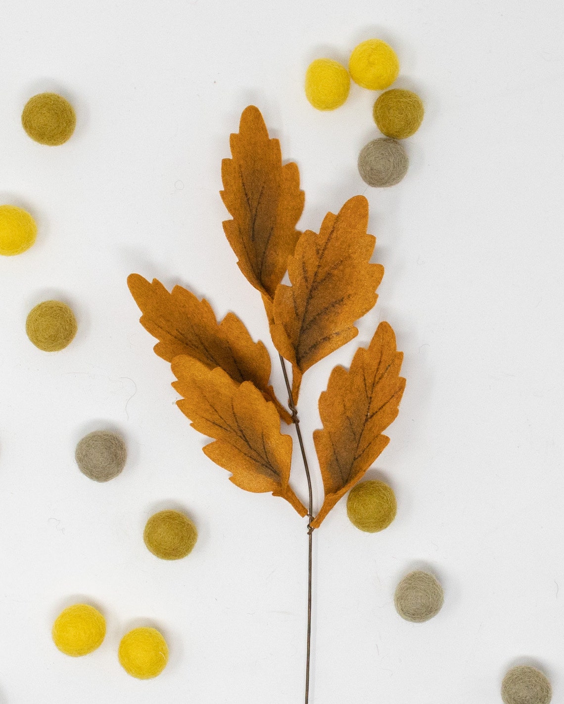 Leaf Felt Flower Stem Etsy