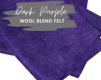 Dark Purple Wool Blend Felt Sheets: DIY Craft Fabric