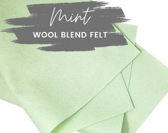 Mint Wool Blend Felt Sheet: DIY Craft Fabric