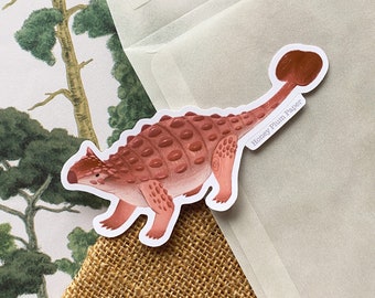 Ankylosaurus Sticker ~ Matte Dinosaur Sticker ~ T-Rex / Triceratops / Planner / Journal Sticker ~ illustration / drawing ~ HoneyPlumPaper