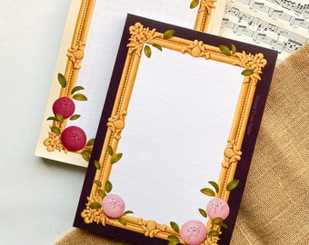 Elegantly Framed Notepad Set ~ 2x A5 ~ To Do / Notes / Lists / Classic / Lined / Floral ~ Organisational Stationery + Gift ~ HoneyPlumPaper