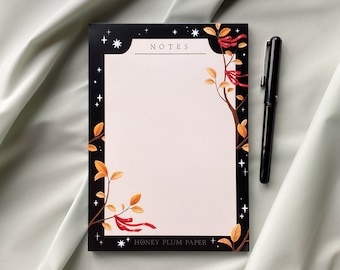 Midnight Magic Notepad ~ A5 ~ To Do / Notes / List Pad / Unlined / Stars / Ribbons ~ Illustrated Stationery & Gift ~ Honey Plum Paper