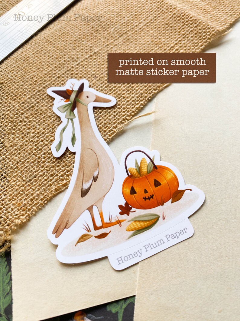 Halloween Duck Sticker Planner / Journal Sticker illustration / drawing / fall / autumn / cottagecore / cute gift / HoneyPlumPaper image 4