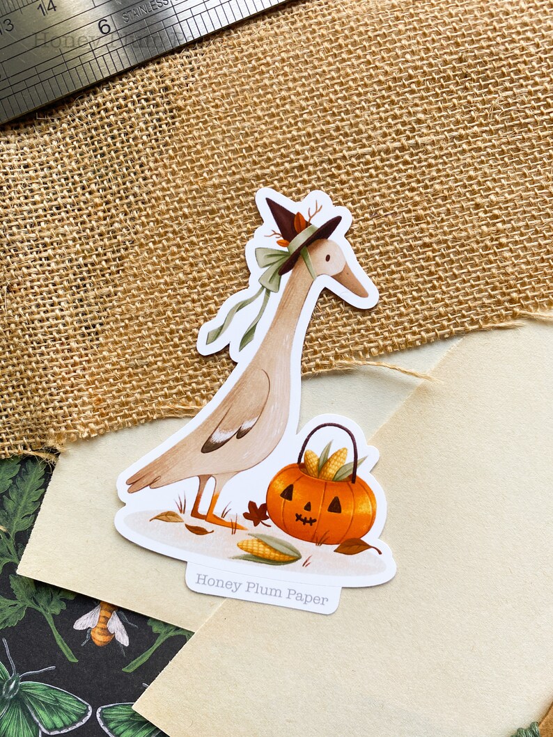 Halloween Duck Sticker Planner / Journal Sticker illustration / drawing / fall / autumn / cottagecore / cute gift / HoneyPlumPaper image 6