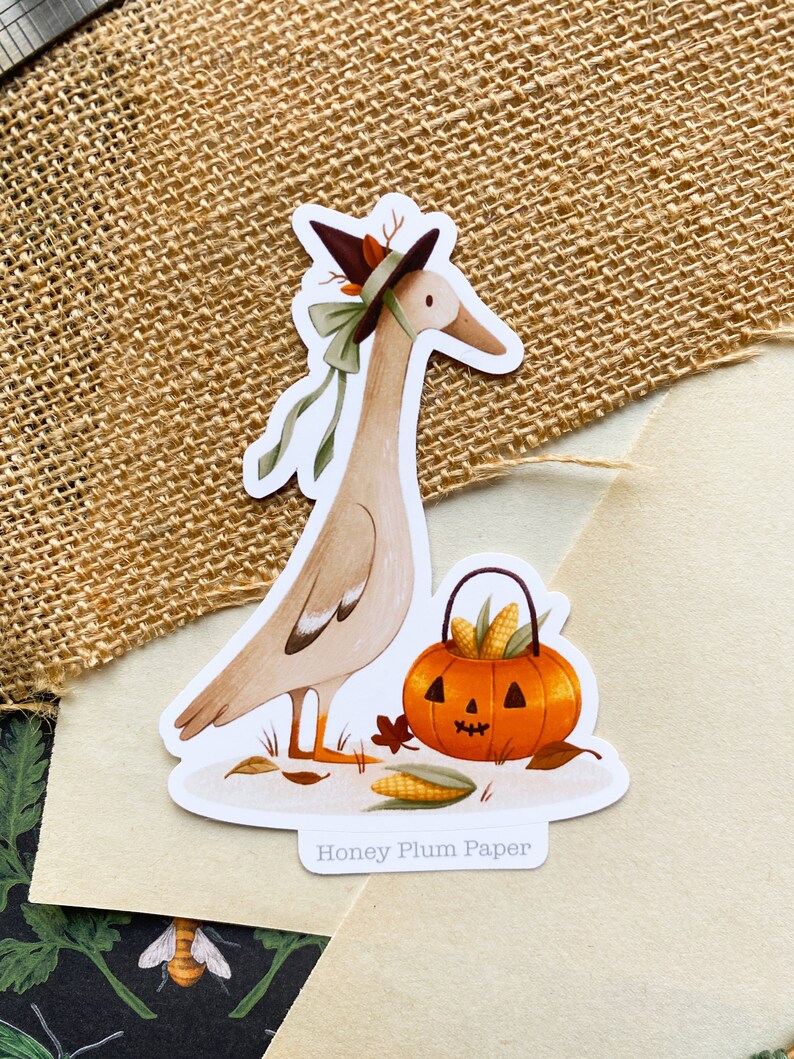 Halloween Duck Sticker Planner / Journal Sticker illustration / drawing / fall / autumn / cottagecore / cute gift / HoneyPlumPaper image 7