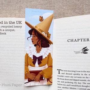 Springtime Witch Bookmark Double Sided Cottagecore Art illustration / painting / drawing HoneyPlumPaper image 3