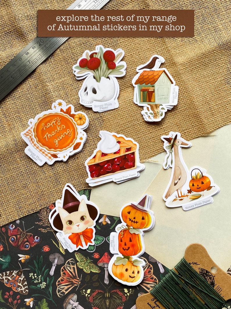 Halloween Duck Sticker Planner / Journal Sticker illustration / drawing / fall / autumn / cottagecore / cute gift / HoneyPlumPaper image 8