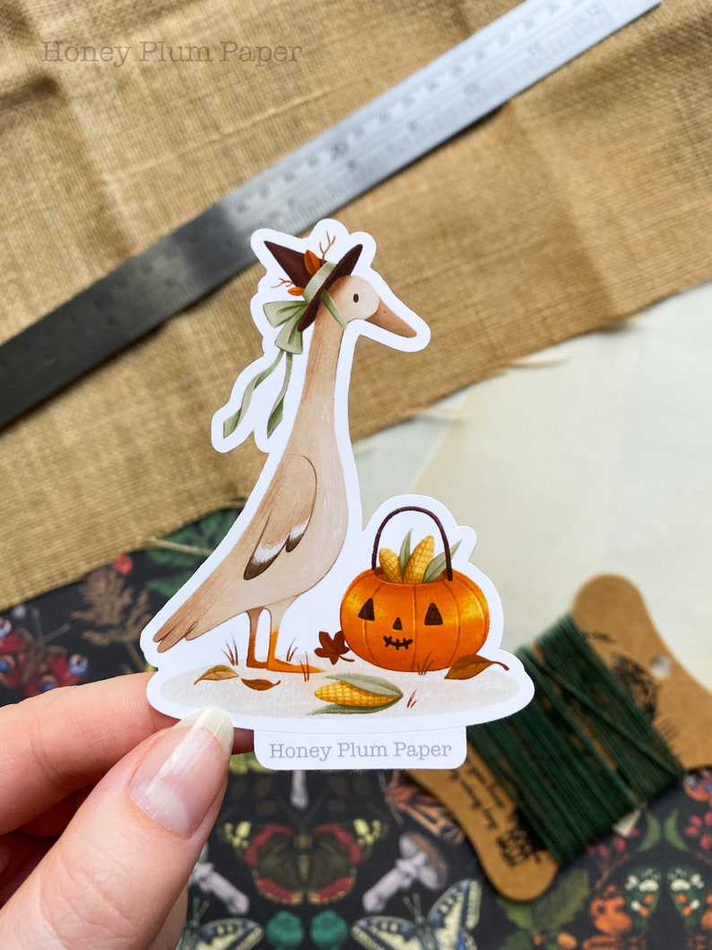 Halloween Duck Sticker Planner / Journal Sticker illustration / drawing / fall / autumn / cottagecore / cute gift / HoneyPlumPaper image 3