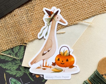 Halloween Duck Sticker ~ Planner / Journal Sticker ~ illustration / drawing / fall / autumn / cottagecore / cute gift / HoneyPlumPaper