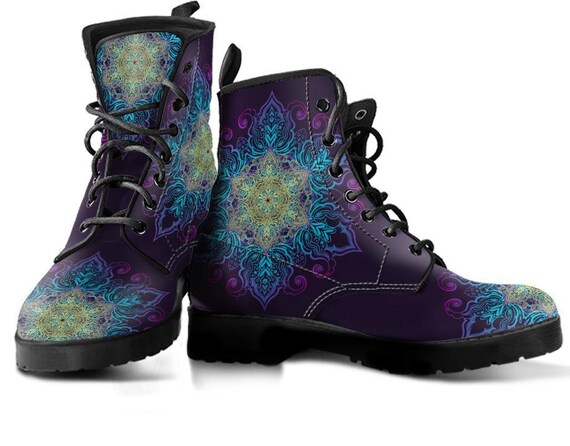 purple and gold boots