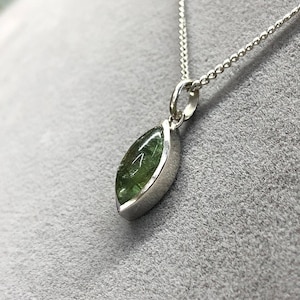 Groene Toermalijn Ketting, Edelsteen, Zilveren Sieraden