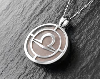 Zilveren Weegschaal Teken Ketting met Rozenkwarts Edelsteen, Dierenriem Sieraden, Weegschaal Verjaardagscadeau