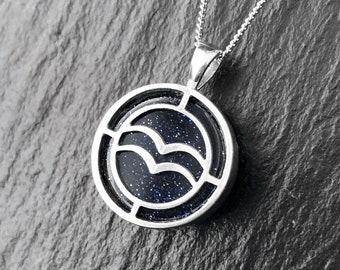 Colar do signo de aquário, joias do zodíaco, colar de aquário, presente de aniversário de aquário, colar de astrologia, símbolos do zodíaco