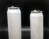Cola Can Tumbler 14oz Double Wall Insulated Tumblers w Lids and straw Mug Travel Tumbler Reusable Water Bottle (White)