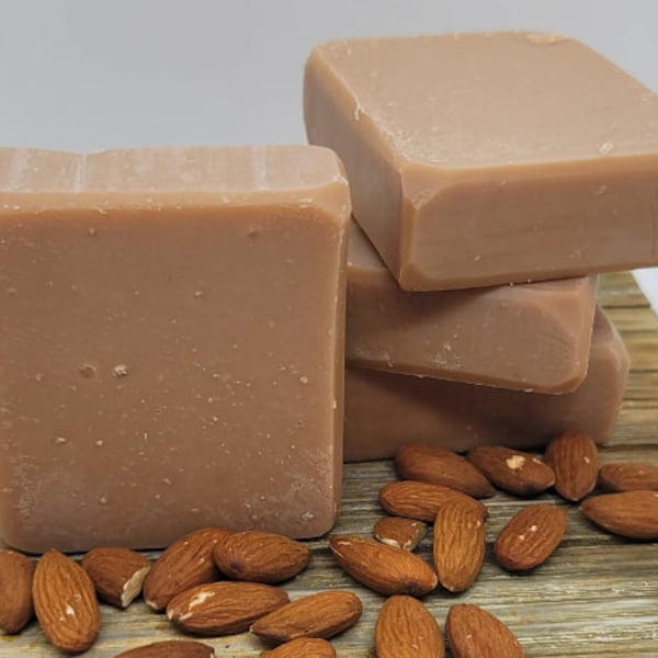 Praline Spice Almonds Bar Soap 4.5oz- Vegan Handmade-Cold Process Mango Butter and Shea based