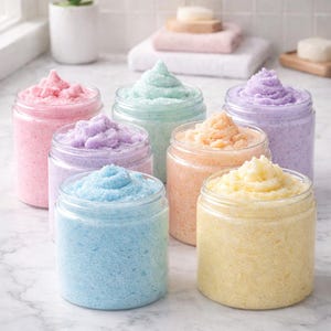Fruity Fragrances - Foaming Sugar Scrub - Body Polish - Scrubbing - Smoother - Emulsified - non oily - Several Fragrances