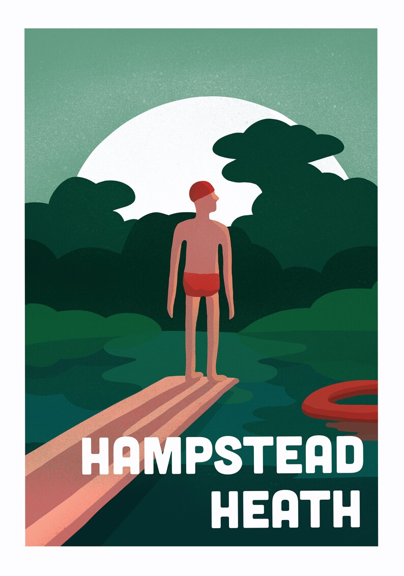 Hampstead Heath A3 Poster Print Etsy UK
