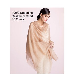 100% Superfine Cashmere Scarf Shawl Wrap 230 x 100 cm / 90" x 39" Featherlight Pocketable Oversize Extra Large  20 Colors