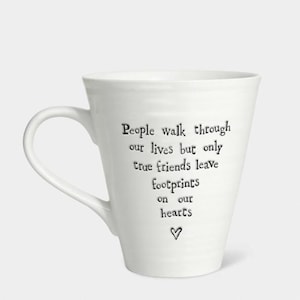 East of India Porcelain Friends Mug: Footprints in Our Hearts