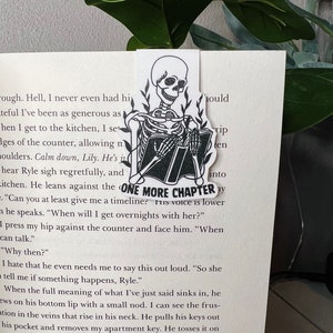 One more chapter skeleton magnetic bookmark