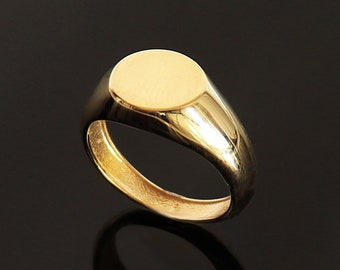 Custom 14K Signet Ring , Initial Engraved rings , Monogram Ring , Signet Ring For Women