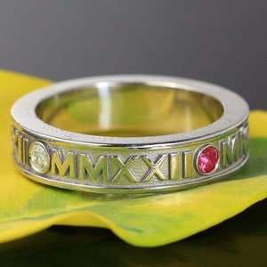 Custom roman numeral ring , College graduation rings , Roman numeral jewelry , Graduation gift her