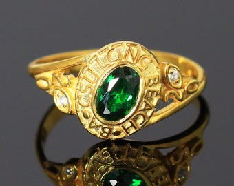 Women Class ring, 14K gold graduation ring with genuine diamond and your favorite gemstone , graduation gift for her